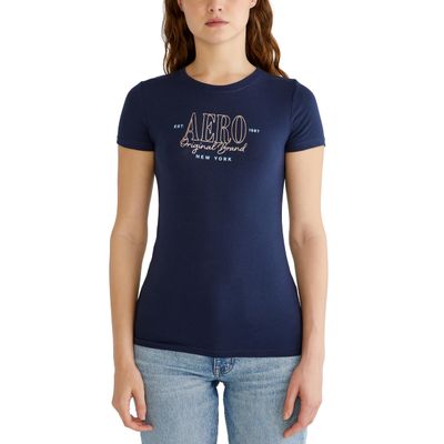 Aero SS Graphic Tee- Shine, Cadet Navy, XS