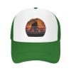Sasquatch Bigfoot Trees Forest Baseball Cap for Men Women, Green Adjustable Trucker Hat, Outdoor Mesh Snapback Hat view 1