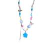 LZSUFDSK 2023 New Colorful Beaded Star Necklace Female Niche Design Sense Internet Red Clavicle Chain Dopamine Sweet Cool Babes view 1