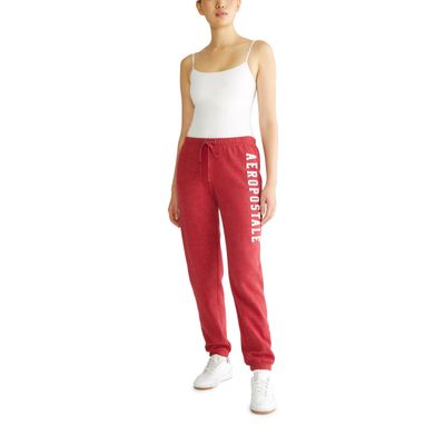Aero Logo Cinch/Jogger Pant- Arches- Aeropostale, Cerise Red, XS