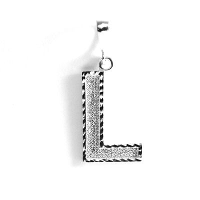 Deidreamers Personalized 1.0 Inch Solid.925 Sterling Silver Initial A-Z Charm (L)