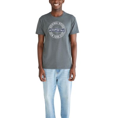 Aero Circle Logo Aeropostale, Charcoal Heather Grey, XL