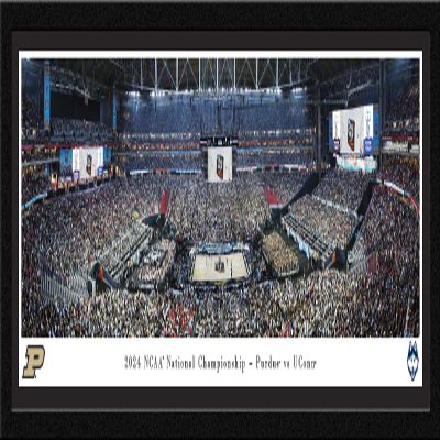 2024 NCAA Basketball Championship, UCONN vs Purdue- Purdue Single Mat, Select Framed Picture by Blakeway Panoramas (41.5"W x 15.5"H)