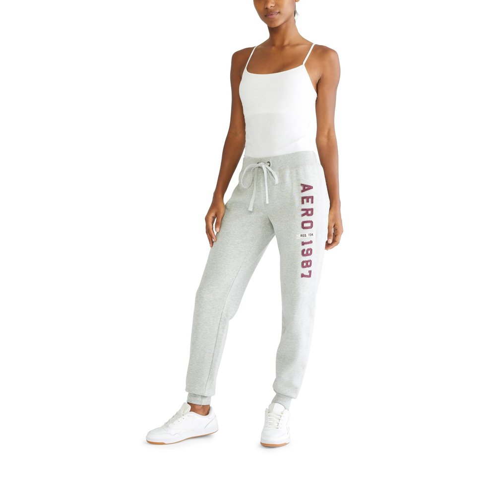 Aero Logo Cinch/Jogger Pant- Arches- 1987, Light Heather Grey, XXL