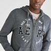 Aero Logo Full Zip Hoodie- Circle, Charcoal Heather Grey, XL view 2
