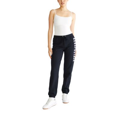 Aero Logo Cinch/Jogger Pant- Arches- Aeropostale, Dark Black, M