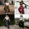 Bakyarder Womens Y2K Baggy Parachute Pants High Waist Wide Leg Casual Track Pants for Dance Training with Adjustable Drawstring Waist Apricot Medium view 3
