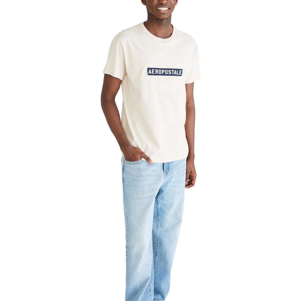 Aero Circle Logo Aeropostale, Oatmilk, M