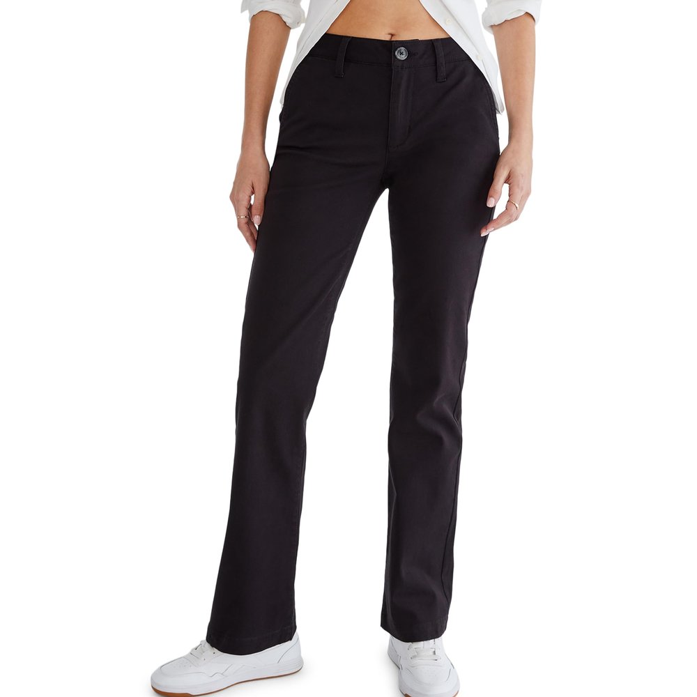 Aeropostale Women's Petite Aero Classic Uniform Pant, Black, 000 Short