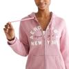 Aero Logo Full Zip Hoodie- Arches- NY, Fox Glove, L view 2