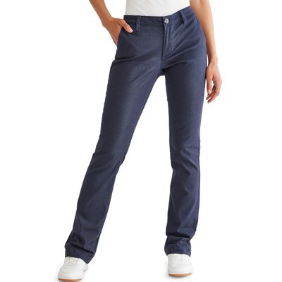Aeropostale Women's Aero Classic Uniform Pant, Navy Prep, 12 Short
