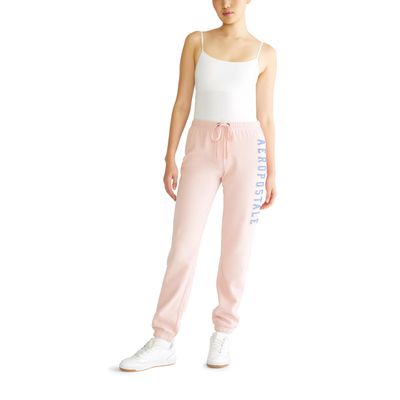 Aero Logo Cinch/Jogger Pant- Arches- Aeropostale, Silver Pink, M