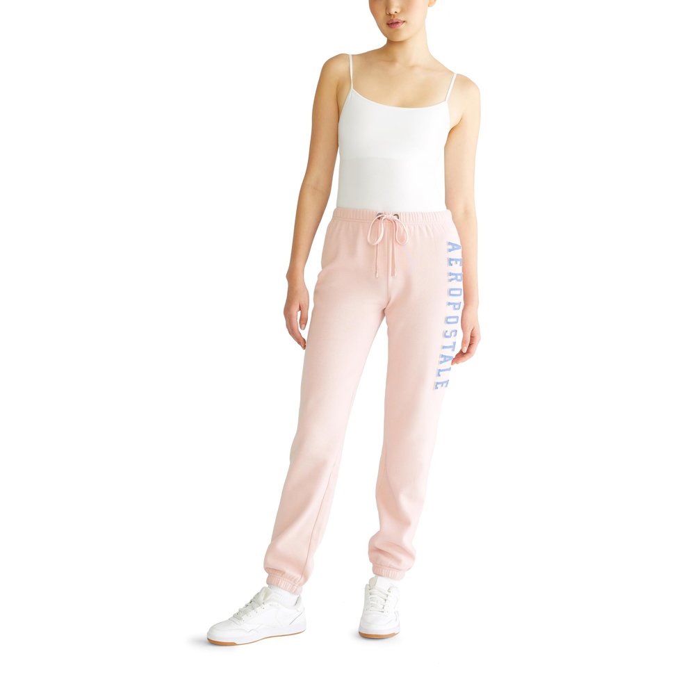 Aero Logo Cinch/Jogger Pant- Arches- Aeropostale, Silver Pink, M