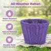 Bike Basket Kids, Purple Girls Bike Basket Front Bike Accessories, Kids Bicycle Basket with Stickers, Bike Bell, Windmill, and 1 Pairs Colorful Ribbons Tassels (Purple Basket) view 3