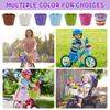 Bike Basket Kids, White Girls Bike Basket Front Bike Accessories, Kids Bicycle Basket with Stickers, Bike Bell, Windmill, and 1 Pairs Colorful Ribbons (White Basket) view 4