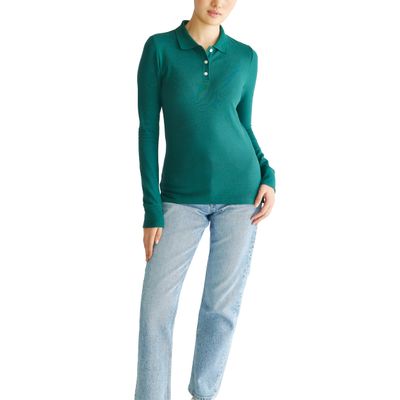 Aeropostale Women's Aero Uniform Polo Long Sleeve