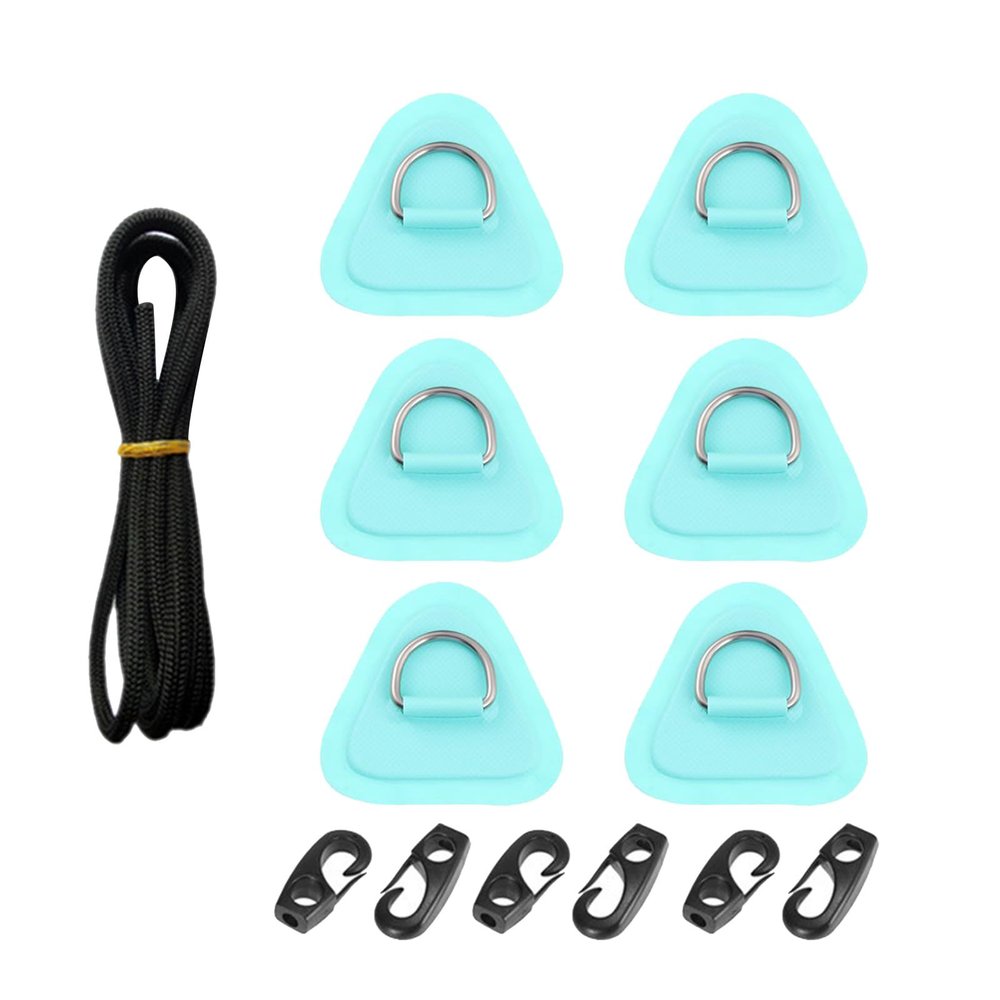 Rulbelok 6Pcs Stainless D-Rings Patches for Inflatable Boat Kayak Surfboard Paddle Board Kayak D-Rings Pad Stand-Up Paddleboard Paddle Board Attachment