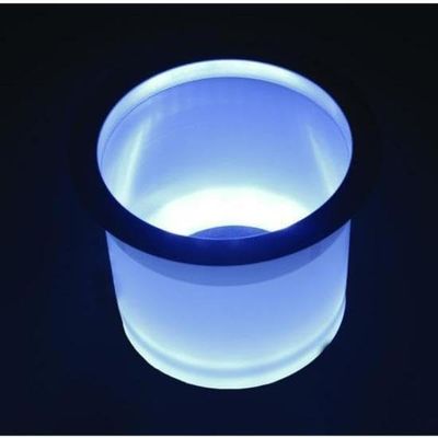 212 Main LED Plastic Lighted Cup Holder with Stainless Steel Rim, Blue