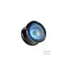 Pierced Owl Blue Vortex Galaxy Pyrex Glass Double Flared Plugs, Sold as a Pair (19mm (3/4")) view 2