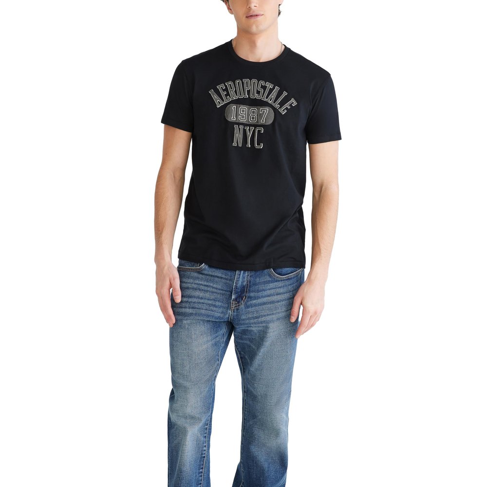 Aero Arch Logo Aeropostale NYC, Dark Black, M