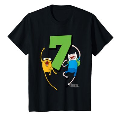 Kids Adventure Time Finn and Jake 7th Birthday T-Shirt