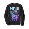Maui Hawaii Sea Turtle Scuba Diving Flower Hawaiian Souvenir Sweatshirt view 1