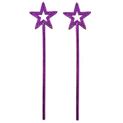 MOFALA 2PCS Star Wand, Children's Creative Handheld Pentagram Plastic Magic Wand, Role-Playing Enlightenment Toys, Educational and Creative Performance Props (Purple)