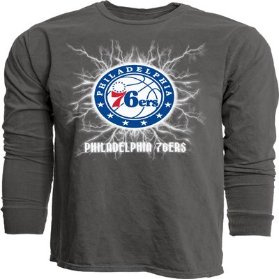 Philadelphia 76ers NBA Officially Licensed Long Sleeve T-Shirt Ringspun Electric Black, X-Large