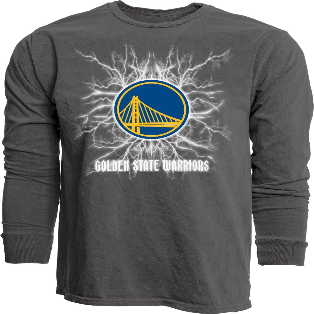 Golden State Warriors NBA Officially Licensed Long Sleeve T-Shirt Ringspun Electric Black, X-Large