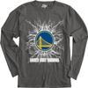 Golden State Warriors NBA Officially Licensed Long Sleeve T-Shirt Ringspun Electric Black, X-Large view 3