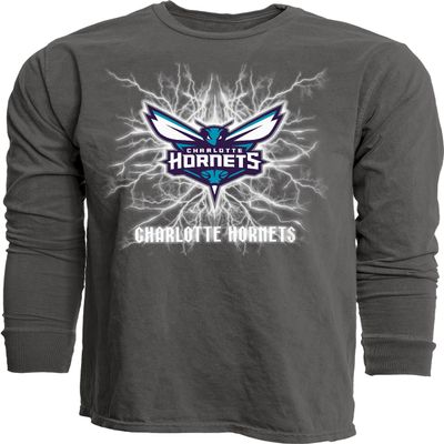 Charlotte Hornets NBA Officially Licensed Long Sleeve T-Shirt Ringspun Electric Black, XX-Large