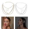 BEIDUOYANG Sparkling Multilayer Face Chain Hair Headdress Veil Fashion Face Chain Perfect For Special Occasions Role Playing Face Chain Jewelry Festival, Silver view 3