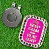 Bonjoc Premium Crystal Golf Ball Marker with Magnetic Hat Clip (Keep Calm Golf) | Perfect Golf Accessories, Golf Gift, and Golf Giveaway for Men Women with add-ons Available!, Pink view 2