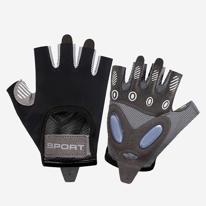 ANJMEICH Fitness Sports Gloves, Machine Training Gloves, Anti-Slip Wear, Outdoor Sports Cycling Gloves (Black, M)