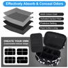 BOYISTARG Large Cosmetic Organization Bag with 11 Small Items, Portable Cosmatic Makeup Storage Case with Combination Lock For Home and Travel,(Cute Cow Print) Black and white view 3