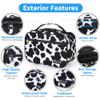 BOYISTARG Large Cosmetic Organization Bag with 11 Small Items, Portable Cosmatic Makeup Storage Case with Combination Lock For Home and Travel,(Cute Cow Print) Black and white view 4