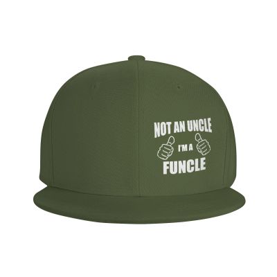 Not an Uncle I Am A Funcle Hat Flat Bill Visor Baseball Cap Hip Hop Snapback Hats Men Women Moss Green