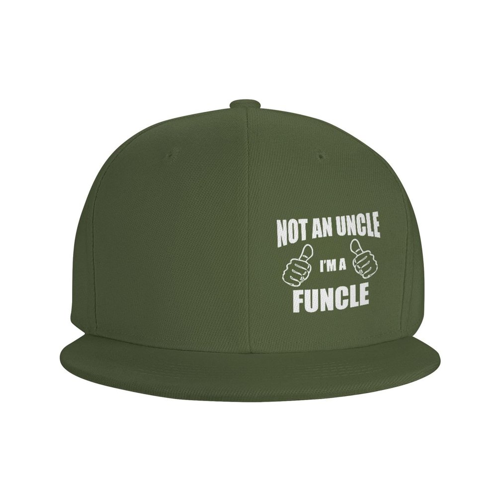 Not an Uncle I Am A Funcle Hat Flat Bill Visor Baseball Cap Hip Hop Snapback Hats Men Women Moss Green