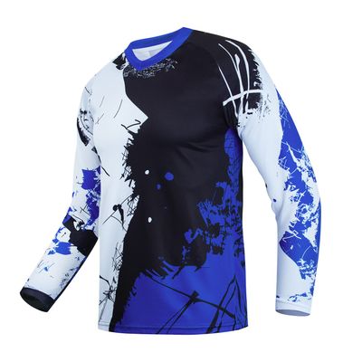 Kid Cycling Jersey Boy Girl Motocross Shirt Dirt Bike Clothes Blue YXL