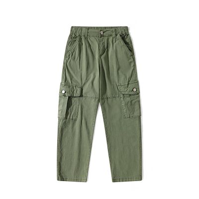 LANZIYAYA Girls Cargo Pants Wide Leg Streetwear Cute with Pockets Joggers 4-12 Year (US, Age, 8 Years, Army Green)