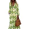 Akivide Women's Boho Floral Printed Long Sleeve Dress Casual Loose V Neck Long Dress Summer Fall Maxi Dresses view 1