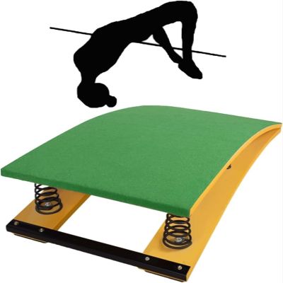 Kids Teens Springboard,Portable Curved Gymnastic Springboard, School Home Playroom Training Springboards with Non-Slip Pad, Green