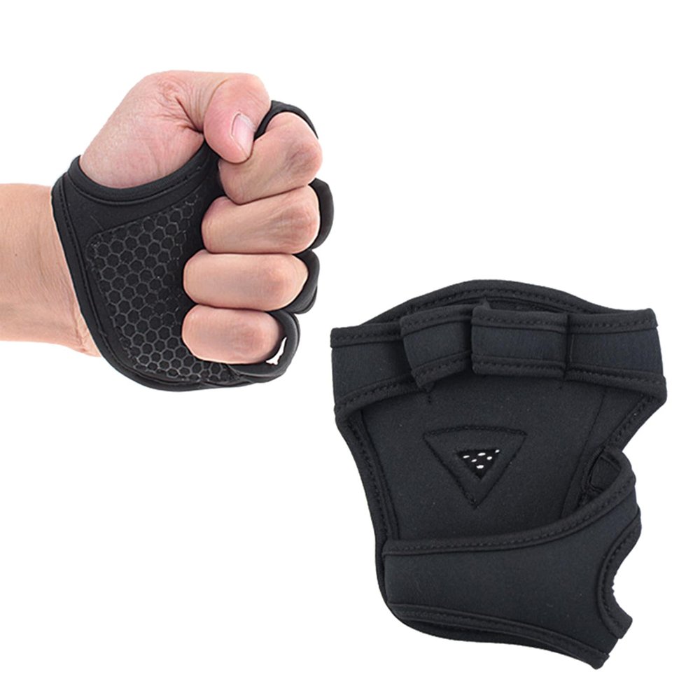 BEIDUOYANG 2Pcs Weightlifting Gloves Men Women Silicone Non-Slip Breathable Four Finger Fitness Exercise Gloves Workout Grip Gloves Weight Lifting Accessories, Large