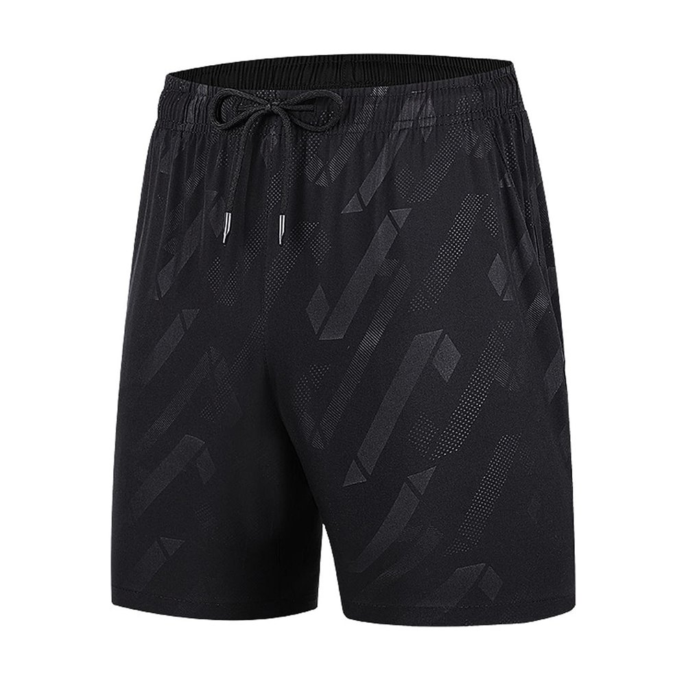 Ymosrh Elastic Shorts, Casual Lightweight Drawstring Summer Beach Short Pants Gym Men Workout Clothes (5XL, Black)