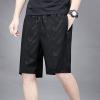 Ymosrh Elastic Shorts, Casual Lightweight Drawstring Summer Beach Short Pants Gym Men Workout Clothes (5XL, Black) view 4