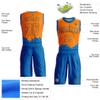 Custom Basketball Jersey Shorts Flame Orange Blue Personalized Basketball Tank Top Uniform Printed Name Number Logo for Men Women Youth view 2