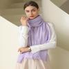 Harewom Lightweight Gauze Linen Feeling Shawl Wraps for Women Beach Summer Scarf for Evening Wedding Dresses Light Purple view 3