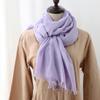 Harewom Lightweight Gauze Linen Feeling Shawl Wraps for Women Beach Summer Scarf for Evening Wedding Dresses Light Purple view 4