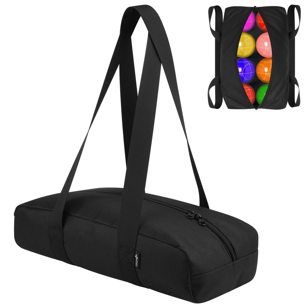 Cosmos Bocce Sets Carry Bag Bocci Storage Organizer Bag for Holding 8 Boccie Balls, Portable Bocce Balls Tote Bag for Carrying Bocce Game Equipment to Backyard Lawn Beach (Balls NOT Included)(Small)