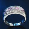 LMMYUN Colourful Zircon Engagement Ring for Women - 925 Exquisite Full Diamond Commemorate Ring, Gifts for Her On Wedding, Valentine's, Birthday Gifts for Wife Girlfriend (5) view 2